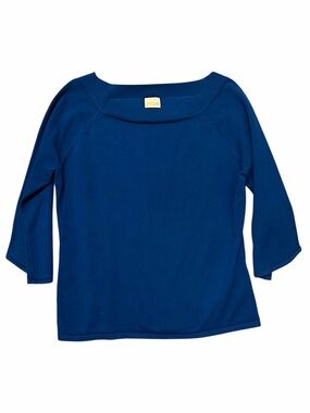 Chico's Royal Blue Scoop Neck Flared Sleeve Knit Top Size 1 / M